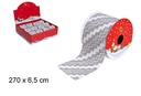 Cinta Navidad plata decorada 270x6,5 cm