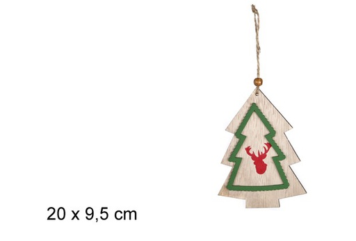 [103637] Pendentif en bois sapin de Noël 20 cm