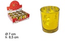 Portavelas cristal oro ciervo 7 cm