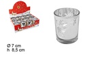 Portavela cristal plata ciervo 7 cm