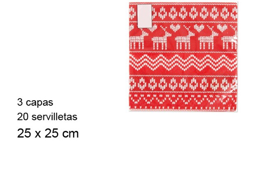 [103829] 20 servilletas 3 capas decoración navidad 25x25cm