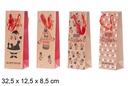 Bolsa regalo para botella de vino 32,5x12,5x8,5 cm