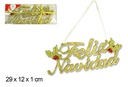 Letrero Feliz Navidad oro 29x12 cm