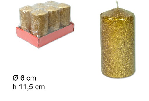 [103928] Vela taco purpurina oro 11,5 cm