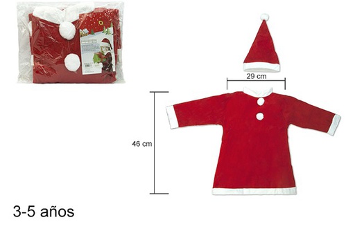 [103932] Fato de Papai Noel para menina de 3 a 5 anos