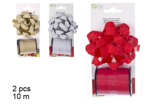 [104237] Nastro + pompon colori assortiti 10 m.