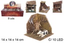 Escena con animales con 10 LED a pilas 14x14 cm  