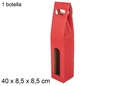 Caixa de presente para garrafa de papelão ondulado vermelho 40x8,5 cm