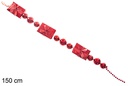 Colgante rojo regalos y bolas 150 cm