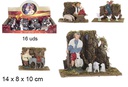 Escena pastores con base 4 modelos 14x8 cm