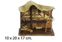 Cabaña abierta con paja 10x20x17 cm