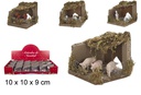 Animales con casita en expositor 4 modelos 10x10x9 cm