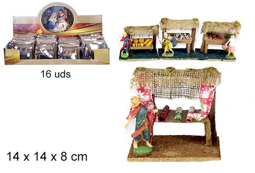 [104379] Seamstress scene at the market assorted 14 cm