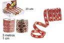 Cinta Navidad oro/roja 3 m.