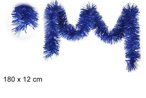[105178] Boa pelo ancho azul gofrado 12x180cm