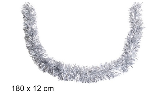 [105263] Orpello di Natale largo argento opaco 180x12 cm