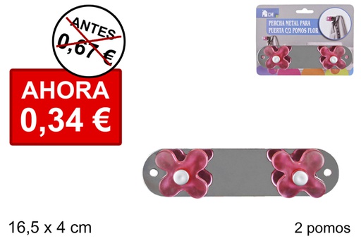 [026797] Metal hanger for door with 2 flower hook