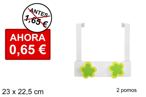 [026805] Metal hanger for door with 2 flower hook