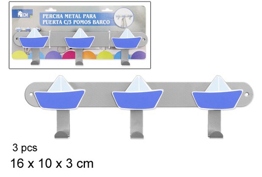 [026807] Metal hanger for door with 3 boats hook