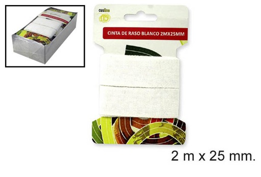 [066834] Cinta de raso blanca 2mx25mm