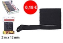 Cinta de raso negro 2 m x 12 mm