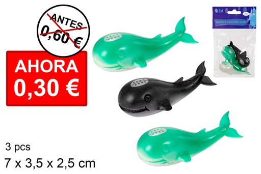 [095225] 3 ballenas de plastico para acuario