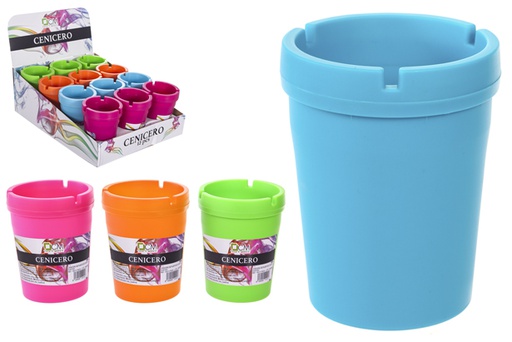 [100215] Posacenere in plastica colori assortiti 10x13 cm