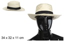 Sombrero maíz natural con cinta negra