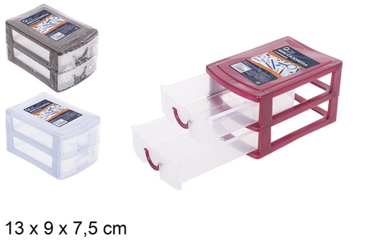 [100461] Mini commode plastique 2 tiroirs