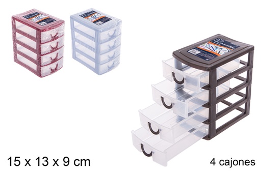 [100463] Mini cassettiera in plastica 4 cassetti