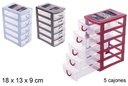 Mini cajonera plástico 5 cajones