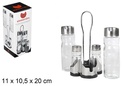 Set aceitera cristal y acero inoxidable