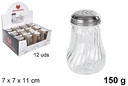 Salero cristal tapa metal 150 gramos