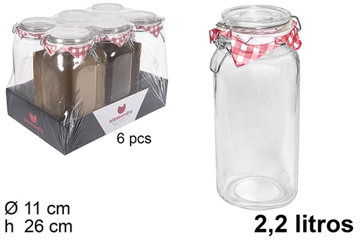 [100492] Pot en verre hermétique 2,2 litres