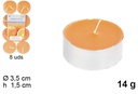 Pack 8 velas perfumadas naranja 14 gr.