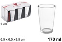 Pack 6 vasos caña lisa 170 ml
