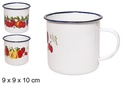Enamel mug decorated fruit 9 cm