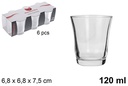 Pack 6 vasos cristal café cortado 120 ml