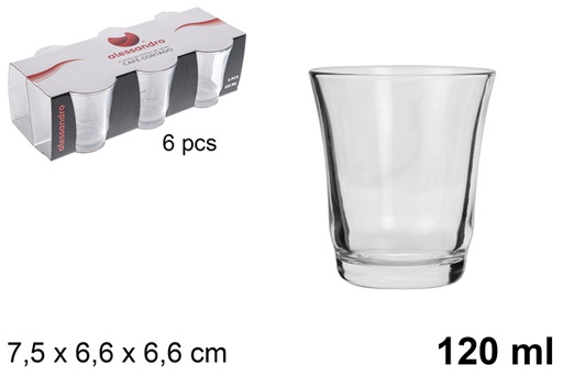 [100818] Pack 6 vaso cristal cafe cortado 120 ml
