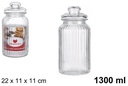 Bote cristal tapa hermética 1300 ml