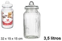 Bote cristal tapa hermética 3,5 litros