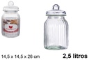 Bote cristal tapa hermética 2,5 litros