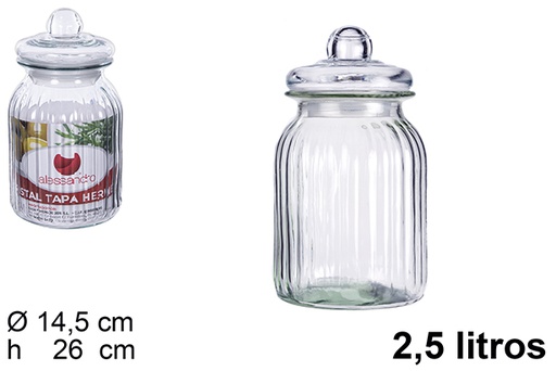 [100824] Barattolo in vetro con coperchio ermetico 2,5 litri