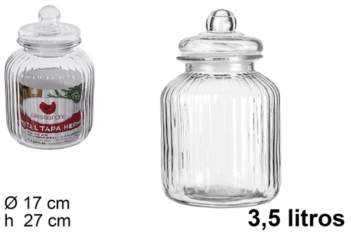 [100826] Bote cristal tapa hermética 3,5 litros