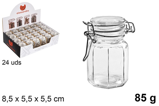 [100827] Octagonal glass spice jar 85 grams