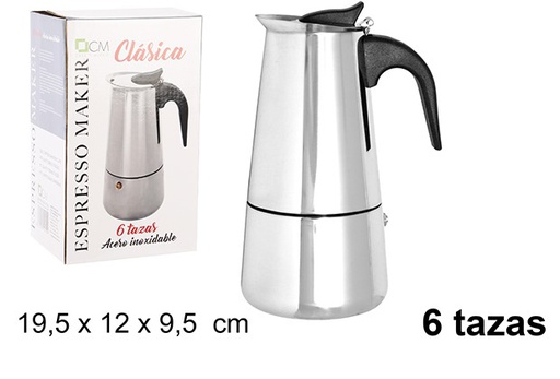 [101459] Cafetera acero 6 tazas  19.5x12x9.5cm