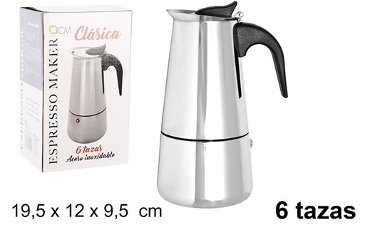 [101459] Cafetera acero 6 tazas 19.5x12x9.5 cm