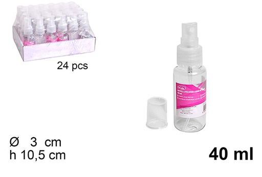 [101468] Botella pulverizador de viaje 40 ml 3x3x10.5 cm