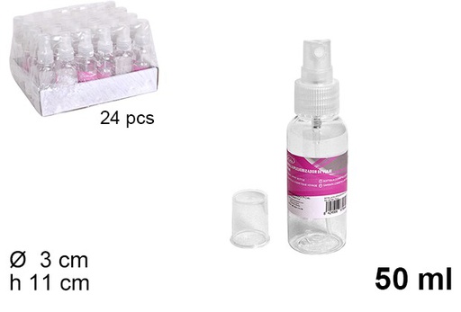 [101469] Botella pulverizador de viaje 50 ml 3x3x11 cm
