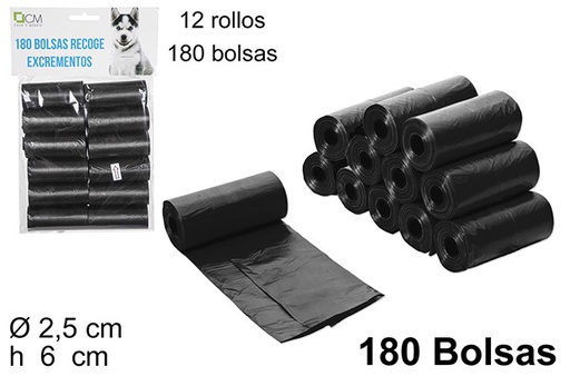 [101480] Sacos higienicos para cães preto 180 unidades